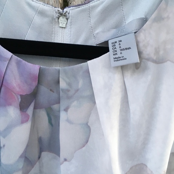 H&M Watercolor Floral Print Sleeveless Midi Shift Dress Size 6 - Picture 5 of 6